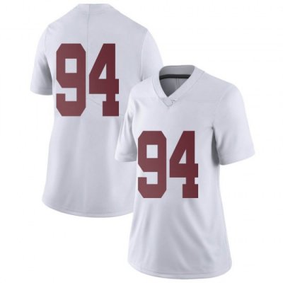 NCAA Women's Alabama Crimson Tide #94 DJ Dale Stitched College Nike Authentic No Name White Football Jersey ZX17R24TR